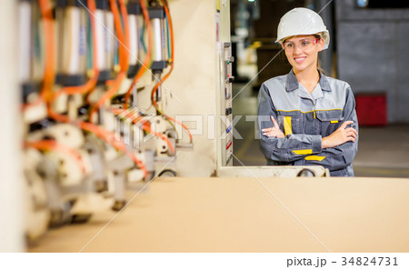 Paper mill factory worker Paper mill factory worker 34824731
