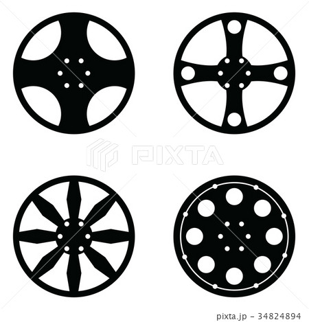 car wheel icon set 34824894