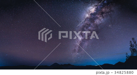 Landscape with Milky way galaxy over Mount Bromo Landscape with Milky way galaxy over Mount Bromo 34825880