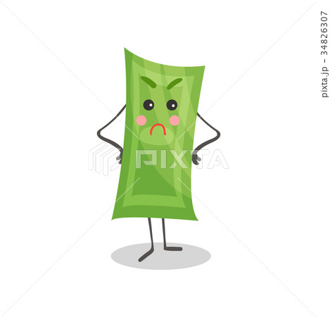 Cute angry paper money humanized character, money Cute angry paper money humanized character, money 34826307