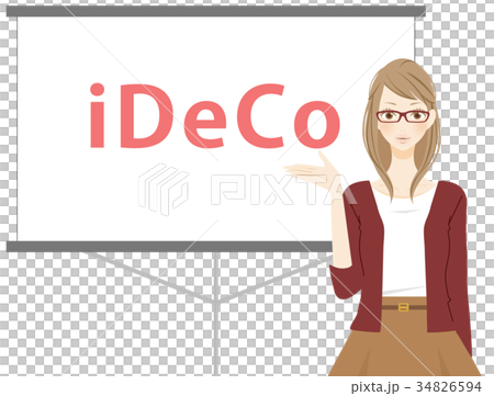 確定拠出年金制度　iDeCoを紹介する女性 34826594