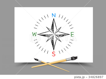 drawing world map directions on paper 34826897