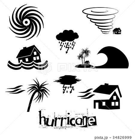 hurricane natural disaster problem icons set eps10 hurricane natural disaster problem icons set eps10 34826999