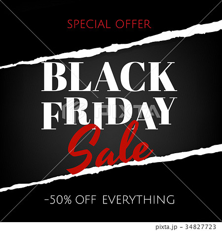 Black Friday Banner With Ripped Paper Black Friday Banner With Ripped Paper 34827723