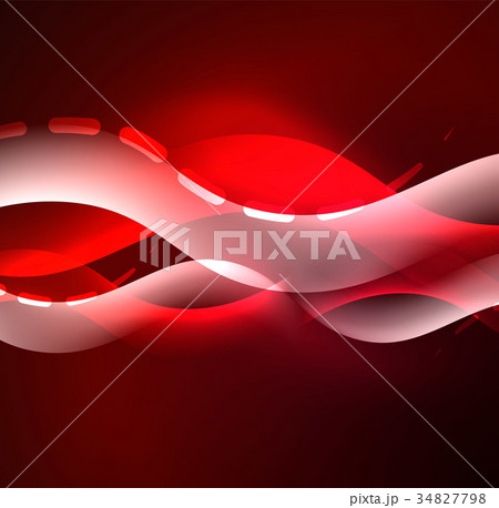 Vector glowing wave, smoke design wavy lines 34827798