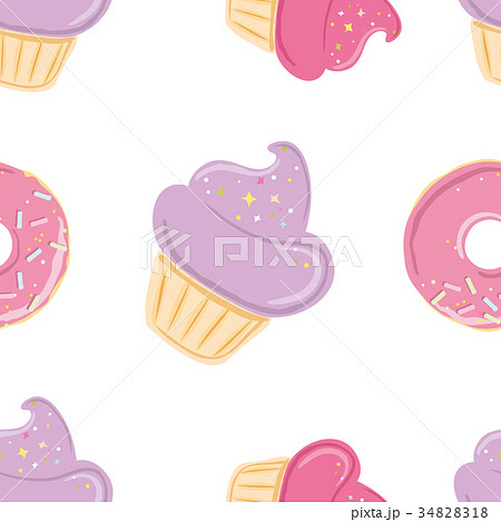 Seamless pattern with pink sweets 34828318