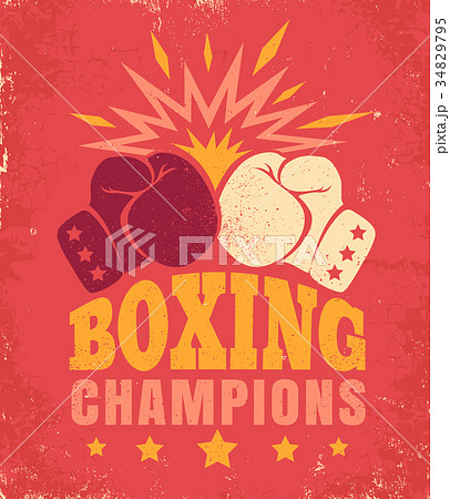 Vintage poster for a boxing Vintage poster for a boxing 34829795