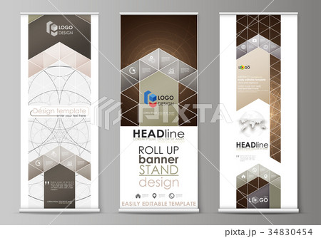 Roll up banner stands, flat design templates 34830454