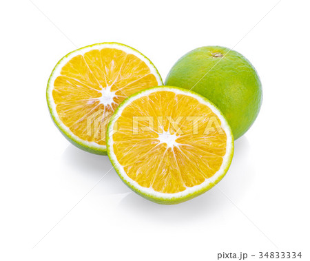Orange fruit. Orang slice isolate on white 34833334