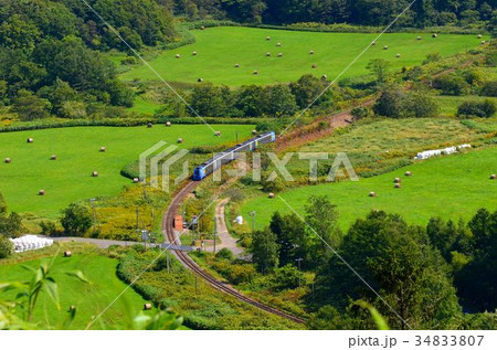 牧草地の中の糠南駅 34833807