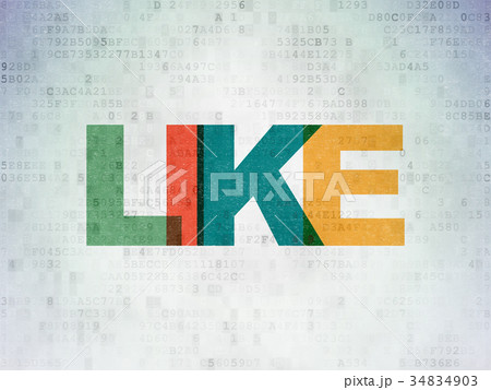 Social network concept: Like on Digital Data Paper Social network concept: Like on Digital Data Paper 34834903