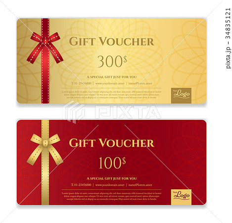 Gift voucher certificate or discount card template 34835121