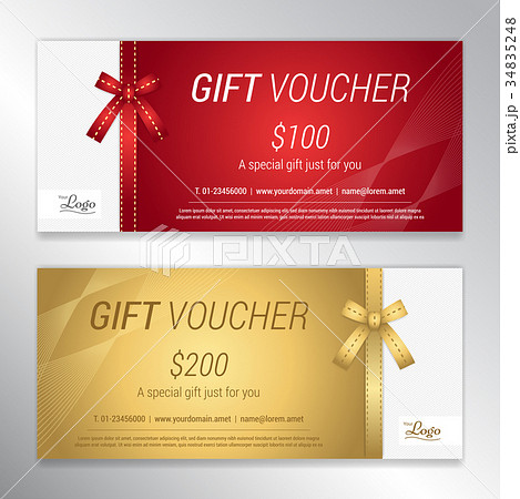 Gift voucher certificate or discount card template Gift voucher certificate or discount card template 34835248