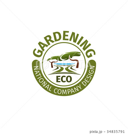 Gardening landscape design company vector icon 34835791