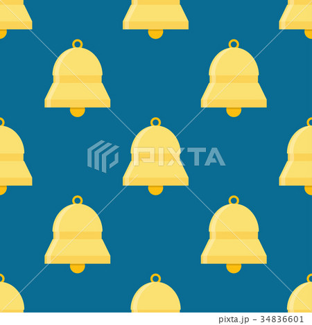 Bells ringing vector seamless pattern 34836601
