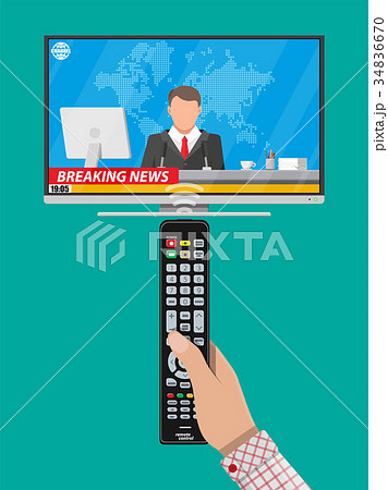 News announcer in the studio 34836670