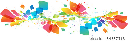 Abstract multicolored wave on white 34837518
