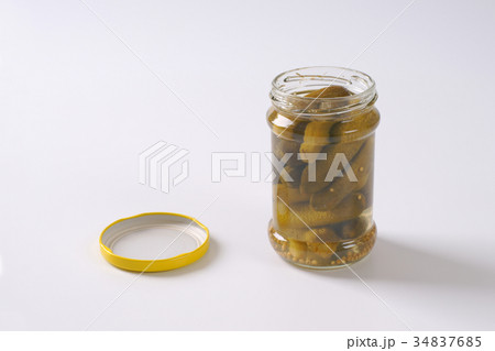 jar of pickled cucumbers jar of pickled cucumbers 34837685