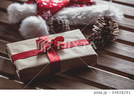 Christmas gift box with Santa Claus hat 34838291