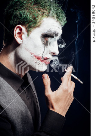 crazy joker face. Halloween 34839042