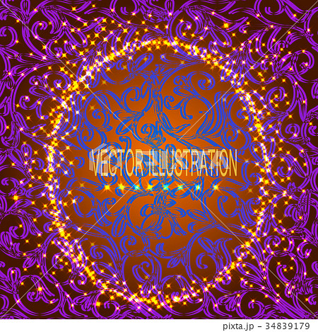 Violet background with ornamental pattern and 34839179