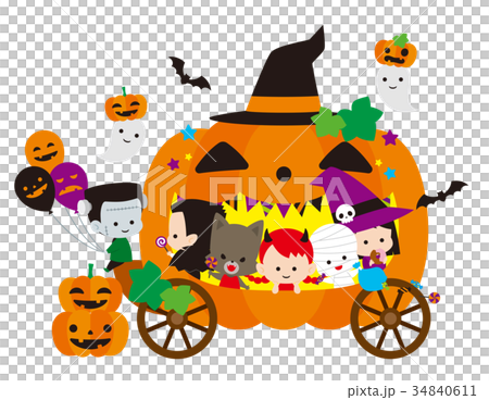 ハロウィンのかぼちゃ馬車 ハロウィンのかぼちゃ馬車 34840611