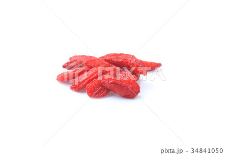 Heap of dried goji isolated on white background Heap of dried goji isolated on white background 34841050