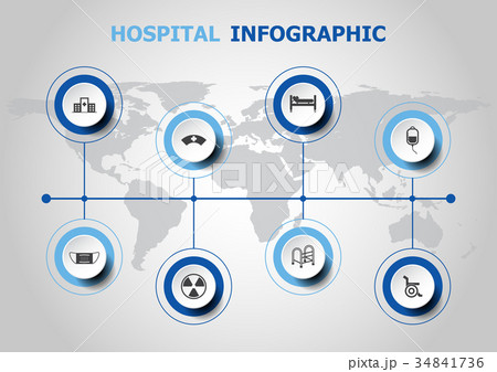 Infographic design with hospital icons 34841736