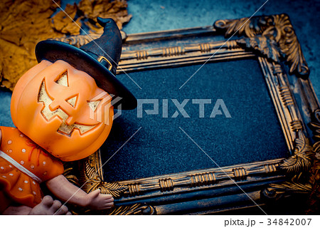 Halloween pumpkin with frame 34842007