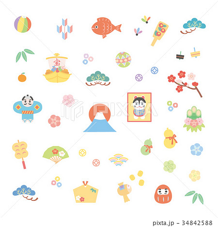 戌年-年賀状素材 戌年-年賀状素材 34842588