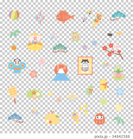 戌年-年賀状素材 戌年-年賀状素材 34842588