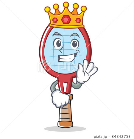 King tennis racket character cartoon 34842753