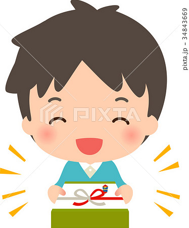熨斗の付いた箱を差し出す男性 34843669