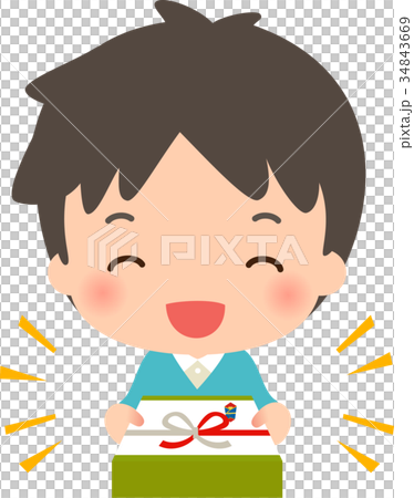 熨斗の付いた箱を差し出す男性 34843669