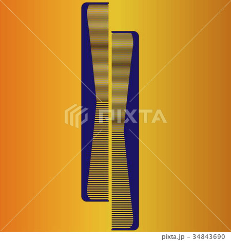 Two blue comb on a yellow background 34843690