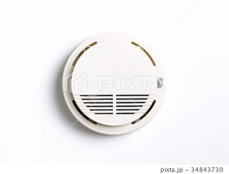 Round Fire Alarm Smoke Alarm isolated on white Round Fire Alarm Smoke Alarm isolated on white 34843730