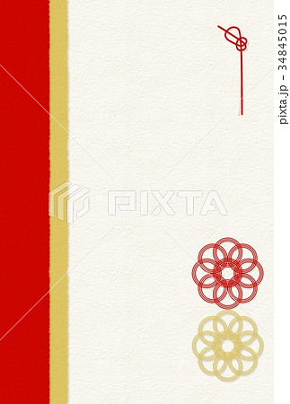 紅白金熨斗飾りのイラスト素材