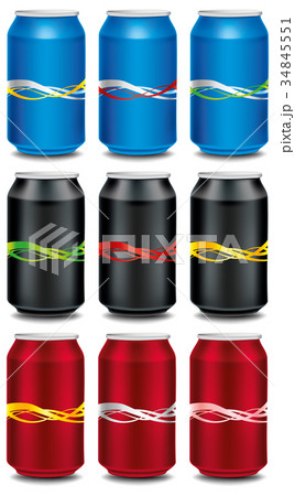 Template design with waves for Aluminum Tin Cans 34845551