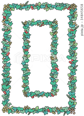 植物モチーフ枠 フレーム イラスト縦型２種のイラスト素材
