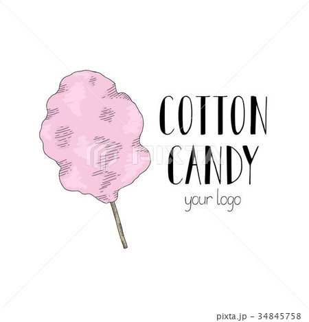 Cotton Candy On A Stick The Logo For Your Candyのイラスト素材