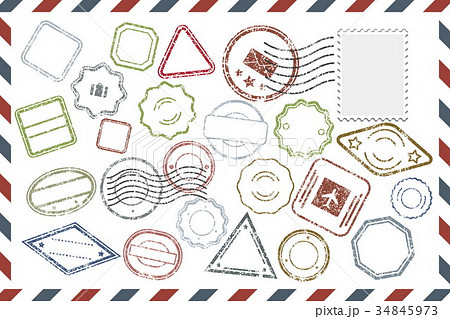 Postal Stamps set on envelope Postal Stamps set on envelope 34845973