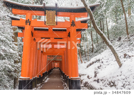 雪の伏見稲荷大社 34847609