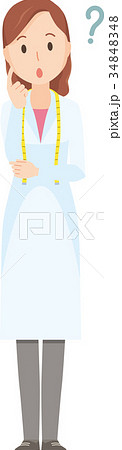女性の栄養士が考えているイラスト-全身 34848348