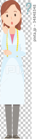 女性の栄養士が考えているイラスト-全身 34848348