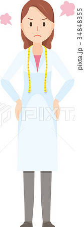 女性の栄養士が怒っているイラスト-全身 34848355