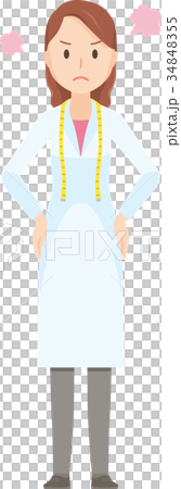 女性の栄養士が怒っているイラスト-全身 34848355