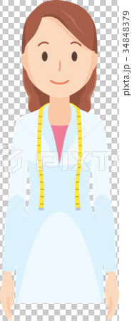女性の栄養士が立っているイラスト-上半身 34848379