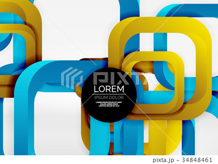 Squares geometric shapes in light grey 3d space 34848461