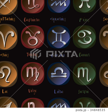 Zodiac icon set vector sign pattern 34848535