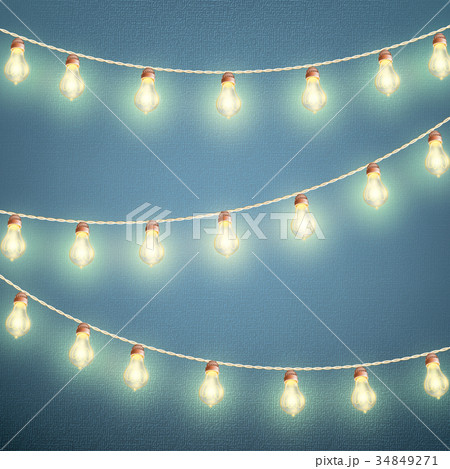 Holiday card template with Garland effect. EPS 10 34849271